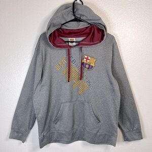 FCB Barcelona Gray Hooded Sweatshirt Size: L